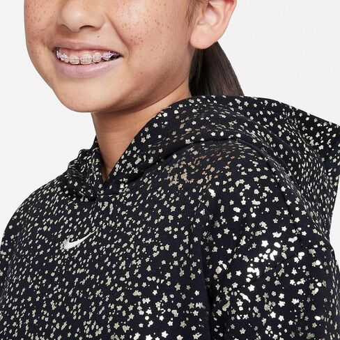 Nike Girl's NSW Fleece WC Hoodie (Little Kids/Big Kids) Black/Metallic Gold XL (18-20 Big Kid) in Saudi Arabia