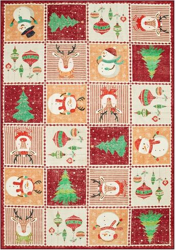 Wonnitar Christmas Washable Area Rug, 3x5 Small Area Rug Green Entryway Rugs Indoor, Cute Soft Rugs for Bedroom Christmas Tree Snowman Print Throw Rugs for Living Room Kitchen Xmas Decor in Saudi Arabia