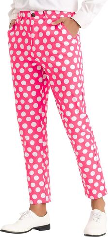 Lars Amadeus Classic Pants for Men's Polka Dots Pattern Flat Front Polka Dots Pants in Saudi Arabia