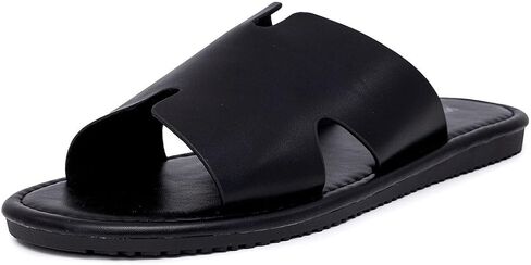 Nine West Mens Vegan Leather Slides Slipper with Easy Slip On/Off-Cushioned Footbed and Lightweight for Outdoor Indoor Beach Summer-Howden in Saudi Arabia