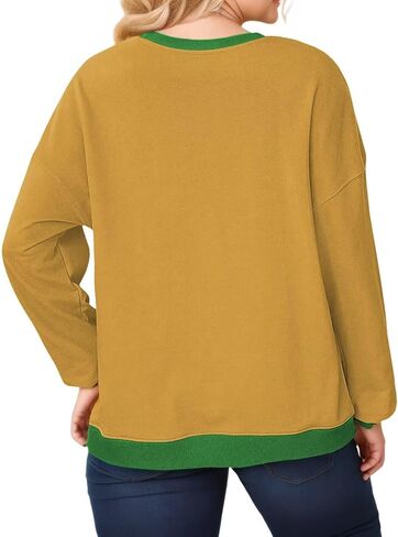 DOLNINE Plus-Size-Sweatshirts for Women Oversized Long Sleeve Tops Casual Crewneck Colorblock Pullover Tunic Shirts in Kuwait