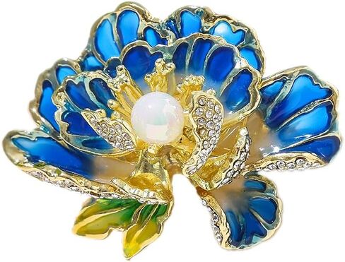 Rose Flower Brooch Pin – Enamel Rose Floral Brooch, Floral Brooch 18K Gold Plated Flower Dress Jewelryfor Women, Mother, Sisters and Wife, Perfect for Party, Banquet, Wedding and Daily Wear in Saudi Arabia