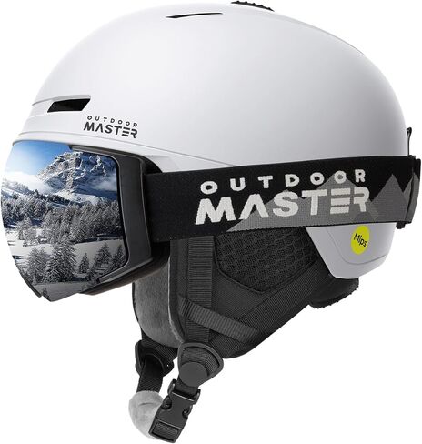 خوذة التزلج OutdoorMaster Diamond II MIPS مع مجموعة نظارات التزلج الاحترافية - خوذة التزلج على الجليد ونظارات الثلج القابلة للتعديل - خوذة رياضية للثلج للرجال والنساء والشباب in Kuwait