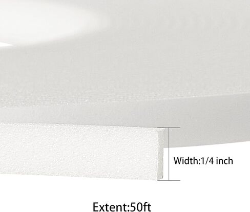 2 Roll of White Double Sided Foam Tape,PE Foam Tape，Sponge Soft Mounting Adhesive Tape (1/4 Inch by 50 Feet) in Kuwait