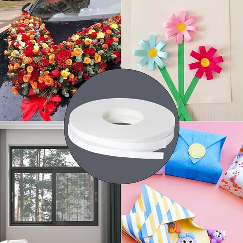 2 Roll of White Double Sided Foam Tape,PE Foam Tape，Sponge Soft Mounting Adhesive Tape (1/4 Inch by 50 Feet) in Kuwait