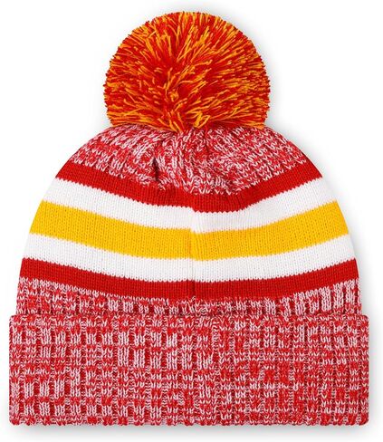 FOCO NFL Team Logo Heather Stripe Pom Beanie Hat in Saudi Arabia