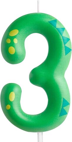Green Dinosaur Birthday Candle Print Dinosaur Birthday Cake Candles Number 2 Candle Birthday Cake Toppers for Dinosaur Birthday Party Decoration Theme Party Supplies in Saudi Arabia