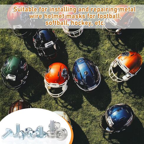24Pcs Football Helmet Repair Kit, Stainless Steel Hockey Helmet Repair Kit Helmet Quick Release Buckle Kit Easy to Install Sports Helmet Accessories Helmet Hardware Kit for Youth in Saudi Arabia