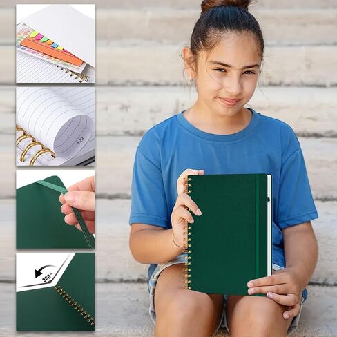 HIBOX Spiral Journal Notebook, 8" x 10.2", B5 College Ruled Journal Hardcover Notebook with 300 Numbered Pages for Work School Women Men Black in Saudi Arabia