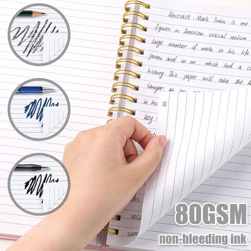 HIBOX Spiral Journal Notebook, 8" x 10.2", B5 College Ruled Journal Hardcover Notebook with 300 Numbered Pages for Work School Women Men Black in Saudi Arabia