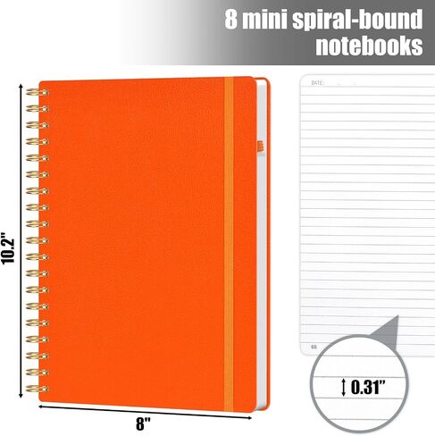 HIBOX Spiral Journal Notebook, 8" x 10.2", B5 College Ruled Journal Hardcover Notebook with 300 Numbered Pages for Work School Women Men Black in Saudi Arabia