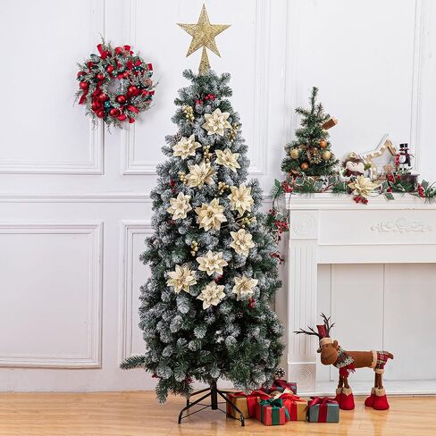 24 جهاز كمبيوتر شخصى 3 أنماط عيد الميلاد البونسيتة الزهور الحلي شجرة عيد الميلاد، 16 جهاز كمبيوتر شخصى زهور عيد الميلاد الاصطناعية و 8 حزمة يختار التوت الاصطناعي لعيد الميلاد عطلة ديكور الزفاف، الشمبانيا in Kuwait