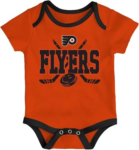 Outerstuff Philadelphia Flyers 3-Pack Full Strength Team Logo Newborn/Infant Baby Bodysuit Onesie in Saudi Arabia