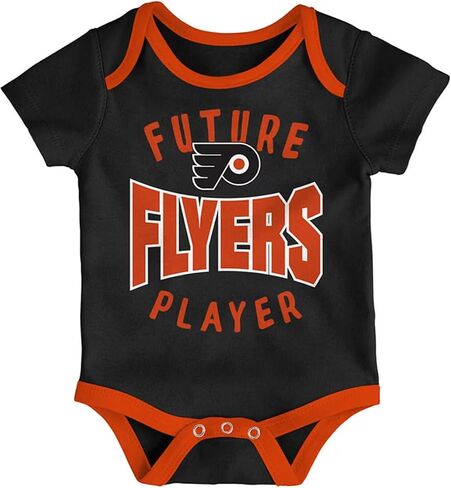 Outerstuff Philadelphia Flyers 3-Pack Full Strength Team Logo Newborn/Infant Baby Bodysuit Onesie in Saudi Arabia