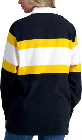 Haggar Pro Football Hall of Fame Long Sleeve Striped Rugby Shirt in Kuwait