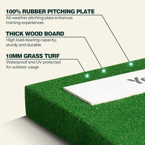All-Weather Portable Pitching Mounds for Baseball with Antifade Turf, 2 Baseballs, 4'' Pitchers Mound with Regulation Pitching Rubber - Youth Indoor and Outdoor Pitching Trainer 30 x 30 x 4 Inch in Saudi Arabia