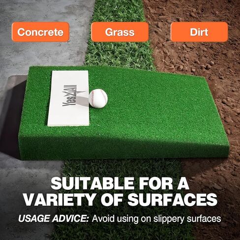 All-Weather Portable Pitching Mounds for Baseball with Antifade Turf, 2 Baseballs, 4'' Pitchers Mound with Regulation Pitching Rubber - Youth Indoor and Outdoor Pitching Trainer 30 x 30 x 4 Inch in Saudi Arabia