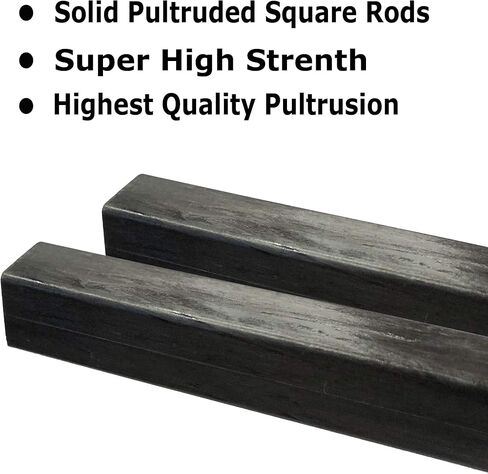 – Square Carbon Fiber Rod - 8mm x 1000mm – Pultruded Square Solid Rod - Black Matte Finish - Pure Solid Carbon Fibre Square Tube shafts - for RC Planes-Drones, Boat DIY Craft Projects in Saudi Arabia