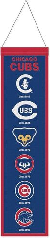 لافتة WinCraft Chicago Cubs من الصوف مقاس 8x32 بتصميم هيرتيج إيفولوشن، باللون الأزرق in Saudi Arabia