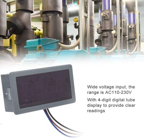 Meter Tachometer, AC 110V-230V High Measurement Accuracy Digital Speed Meter with 4-Digit Digital Tube Display Hall Effect Sensor(with Magnet) in Saudi Arabia