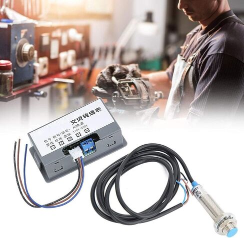 Meter Tachometer, AC 110V-230V High Measurement Accuracy Digital Speed Meter with 4-Digit Digital Tube Display Hall Effect Sensor(with Magnet) in Saudi Arabia