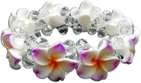 Plumeria Fimo Flower Bling Hawaiian Bracelet in Saudi Arabia