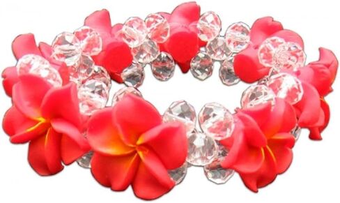 Plumeria Fimo Flower Bling Hawaiian Bracelet in Saudi Arabia