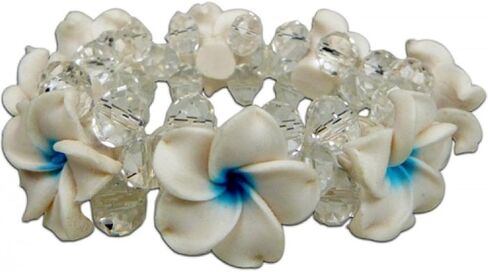 Plumeria Fimo Flower Bling Hawaiian Bracelet in Saudi Arabia