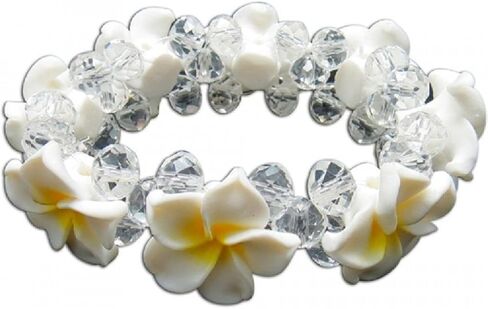 Plumeria Fimo Flower Bling Hawaiian Bracelet in Saudi Arabia