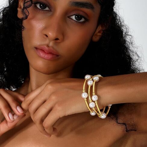 Pearl Blessing Bracelet for women Pearl Bracelet Stretch Bracelet Jewelry Set for Women Birthday Wedding Party in Kuwait