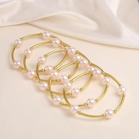 Pearl Blessing Bracelet for women Pearl Bracelet Stretch Bracelet Jewelry Set for Women Birthday Wedding Party in Kuwait