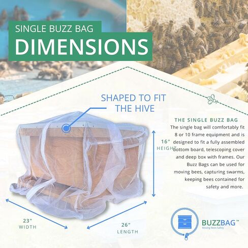 The Mesh Bag Designed for Beekeepers to Move Bees Safely and Securely with High Strength Mesh, YKK Zipper and Safety Lock Stiching - Single Box in Kuwait