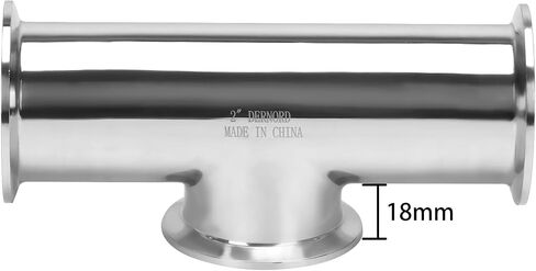 DERNORD 2 Inch Tri Clamp Tee 3 Way Instrument Tee Fittings Stainless Steel 304,51mm Pipe OD for Brewing System in Kuwait