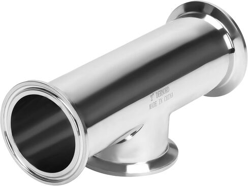 DERNORD 2 Inch Tri Clamp Tee 3 Way Instrument Tee Fittings Stainless Steel 304,51mm Pipe OD for Brewing System in Kuwait