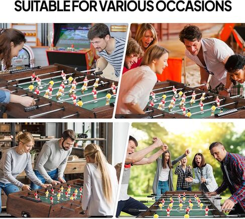 PEXMOR 48" Foldable Foosball Table Adult Size, Soccer Game Table for Kids & Adults, Folding Foosball Tables for Game Room, Home, Arcade w/Rolling Wheels & 2 Balls in Saudi Arabia