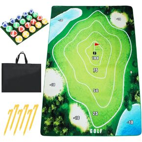 Golf Chipping Game Mat Set - 47"x70" Golf Game Outdoor Indoor Practice Mat for Home Backyard Garage Game Yard(No Club)