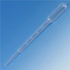 Globe Scientific 137010-S20 Transfer Pipet, 5.0mL Capacity, Large Bulb, Sterile, LDPE, 1mL Graduated, 150mm Length, Pack of 400