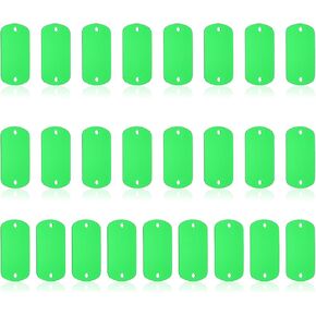 PATIKIL 25pcs Metal Stamping Blanks, Rectangle Stamping Tags Blanks Aluminum Plate DIY Name Tags 5x3cm Metal Engraving Blanks for Laser Engraving Stamping Craft Dog ID Tags, Hot Pink