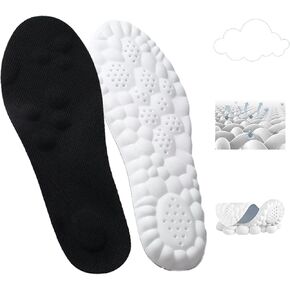 4D Cloud Insole for Men, Cloud Soles for Women, Super Soft Comfort Insoles, U-Shape Memory Foam Insoles, 4D Technology Sports Shoes Insoles Men (Gray, Men5-6/Women6-7)