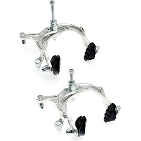 JZK Bike Brake Set for Mountain, Road, BMX Bikes - Aluminum Caliper Brakes with Black Rubber Pads - Easy Installation, Lightweight