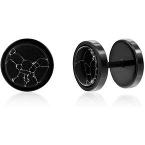Beaux Bijoux Men's Round Stud Earrings in Stainless Steel - Hypoallergenic Earrings for Men - Unique Round Earrings for Him