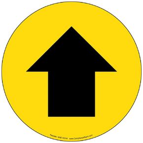 ComplianceSigns.com [Graphic Only] Arrow Floor Label Decal, 12 inch Heavy-Traffic Vinyl for Wayfinding, Made in USA