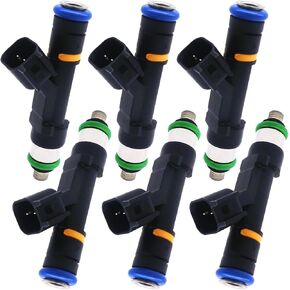 HiSport Fuel Injector 0280158119 6PCS Compatible with Jeep Wrangler 2007-2010 3.8L,Compatible with Dodge Grand Caravan 2008-2010 3.3/3.8L,Compatible with Chrysler Town & Country 2008-2010 3.3/3.8L