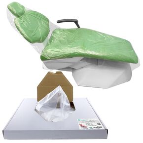 225PCs Half Dental Chair Covers 27-1/2" x 24" by VASTMED | Clear Dental Chair Covers Sleeve for Covering Chair | Waterproof Plastic Cover Sleeves to Cover Back and Headrest
