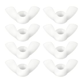 uxcell 3/8"-16 Wing Nut 8 Pcs, Nylon Butterfly Wing Nuts Fasteners Parts Hand Twist Tighten Wing Nuts for Machinery Electronic Equipment DIY, White