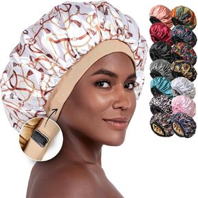 كابورد ساتان بونيه مبطن للنوم قبعة صغيرة من الخيزران أغطية الرأس جعد الشعر الطبيعي قبعة الممرضة للنساء والرجال in Kuwait
