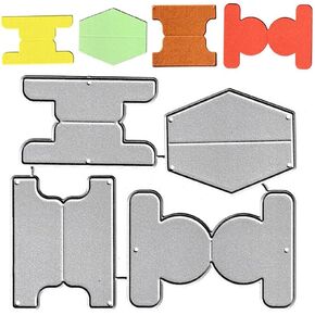 12pcs Postage Stamp Banner Label Cutting Dies, Postage Stamp Tags Frame Die Cuts Metal Embossing Stencils Template Mould for Card Scrapbooking and DIY Craft Album Paper Card Decor
