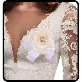 Bohend Flower Brooch Rose Pearl Clothes Pins Rhinestone White Bow Hair Pins Jewelry Accessories for Women
