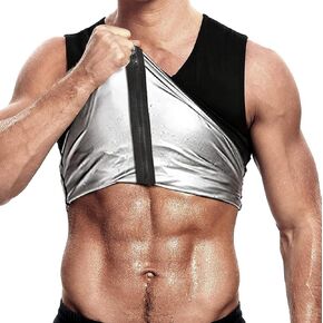 Men's Sweat Sauna Vest Fat Burning Waist Trainer Zipper Neoprene Vest Slimming Shirt Sports Shaping Jacket