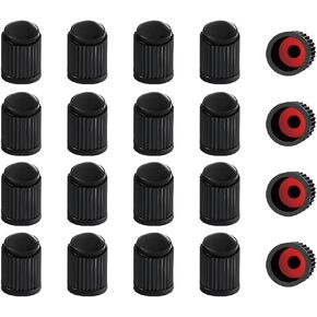 30 PCS Tire Valve Caps, Plastic Car Tyre Valve Cap with O Rubber Seal Ring, Airtight Seal Wheel Stem Covers, Universal Stem Covers for Car Truck SUV Bike, Car Accessories (White)